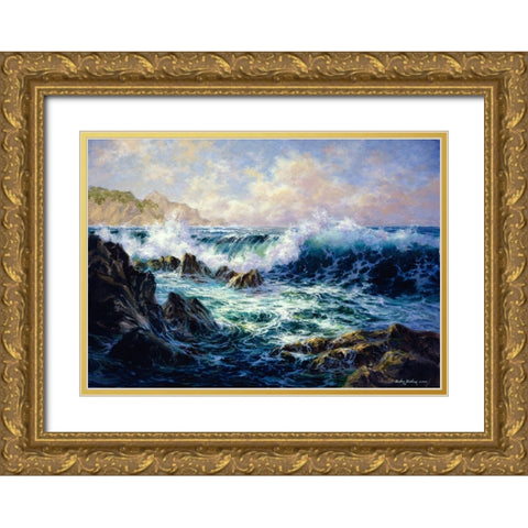 Morning Surf Gold Ornate Wood Framed Art Print with Double Matting by Boehme, Nicky