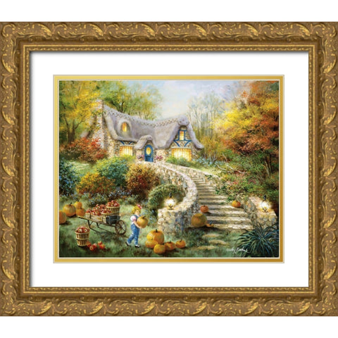Country Harvest Gold Ornate Wood Framed Art Print with Double Matting by Boehme, Nicky