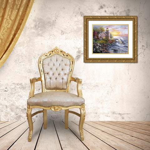 Seafarers Vigilant Sentry Gold Ornate Wood Framed Art Print with Double Matting by Boehme, Nicky
