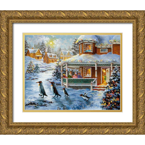 Hey!  Wait For Me Gold Ornate Wood Framed Art Print with Double Matting by Boehme, Nicky