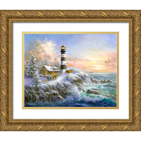 Winter Majesty Gold Ornate Wood Framed Art Print with Double Matting by Boehme, Nicky