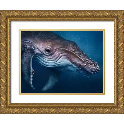 Humpback Totem Gold Ornate Wood Framed Art Print with Double Matting by LaMontagne, Patrick