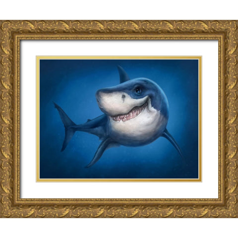 Shark Totem Gold Ornate Wood Framed Art Print with Double Matting by LaMontagne, Patrick