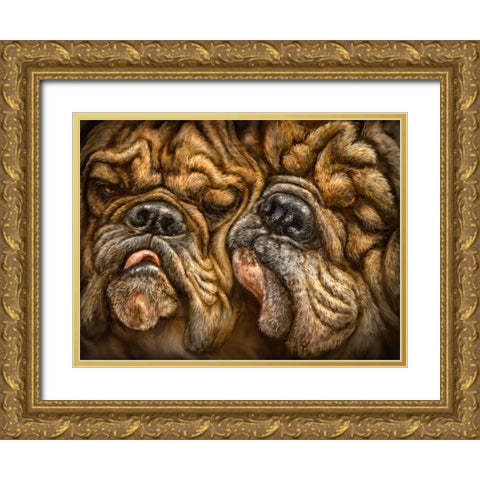 Wrinkles Gold Ornate Wood Framed Art Print with Double Matting by LaMontagne, Patrick