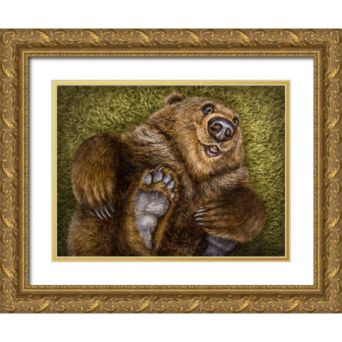 Happy Baby Gold Ornate Wood Framed Art Print with Double Matting by LaMontagne, Patrick