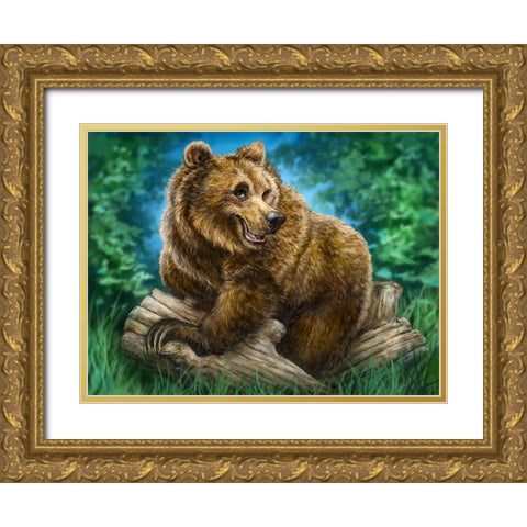 Brown Bea Beauty Gold Ornate Wood Framed Art Print with Double Matting by LaMontagne, Patrick