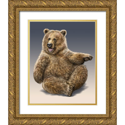 Goofy Grizzly Gold Ornate Wood Framed Art Print with Double Matting by LaMontagne, Patrick