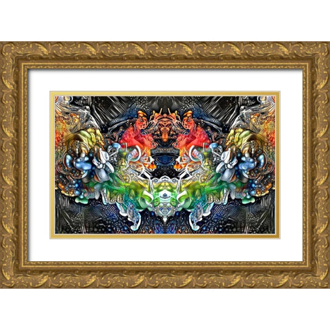 Amaravati Gate Gold Ornate Wood Framed Art Print with Double Matting by Gavidia, Pedro