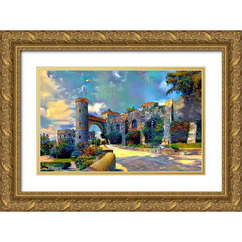 Guanajuato Mexico Castillo de Santa Cecilia entrance Gold Ornate Wood Framed Art Print with Double Matting by Gavidia, Pedro