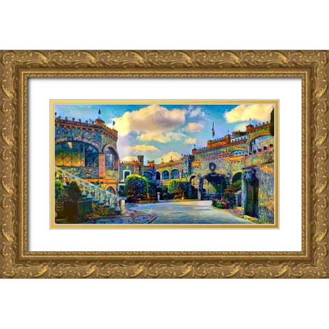 Guanajuato Mexico Castillo de Santa Cecilia interior Gold Ornate Wood Framed Art Print with Double Matting by Gavidia, Pedro
