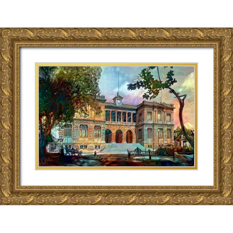 Mexico City Museum of Geology Gold Ornate Wood Framed Art Print with Double Matting by Gavidia, Pedro