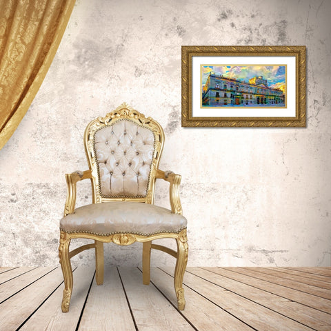 Mexico City Palace of Mines Gold Ornate Wood Framed Art Print with Double Matting by Gavidia, Pedro