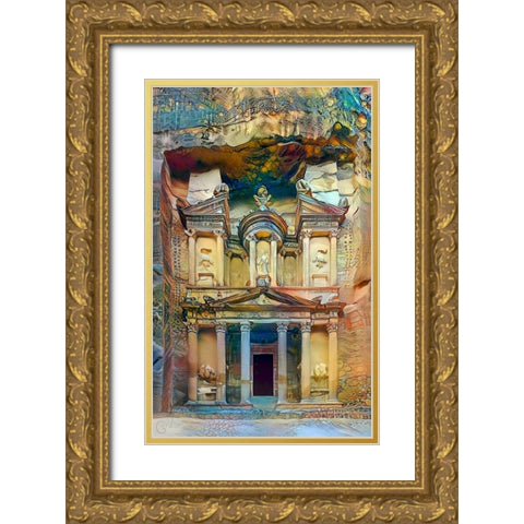 Petra Jordan Gold Ornate Wood Framed Art Print with Double Matting by Gavidia, Pedro