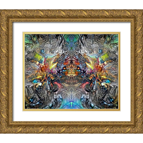 Tlaloc Gestation Gold Ornate Wood Framed Art Print with Double Matting by Gavidia, Pedro