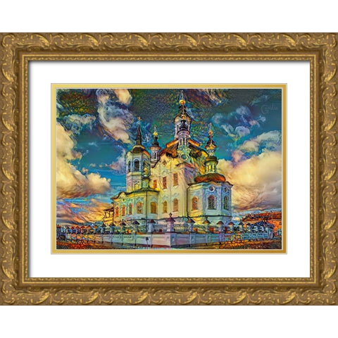 Tyumen Russia Church of Zechariah and Elizabeth in Tobolsk Gold Ornate Wood Framed Art Print with Double Matting by Gavidia, Pedro