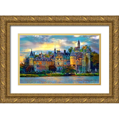 Antwerp Belgium Bornhem Castle Gold Ornate Wood Framed Art Print with Double Matting by Gavidia, Pedro