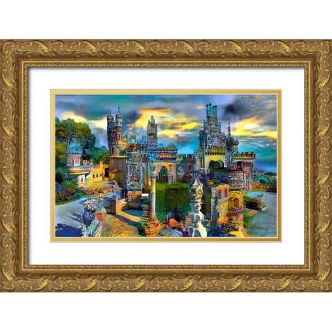 Benalmadena Spain Colomares Castle Gold Ornate Wood Framed Art Print with Double Matting by Gavidia, Pedro