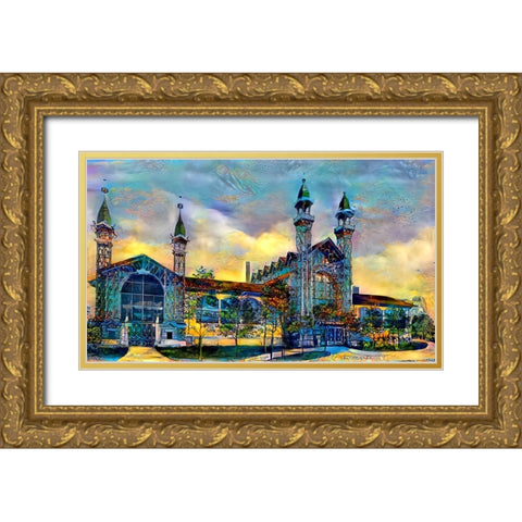 Mexico City Antique Chopo Museum Gold Ornate Wood Framed Art Print with Double Matting by Gavidia, Pedro