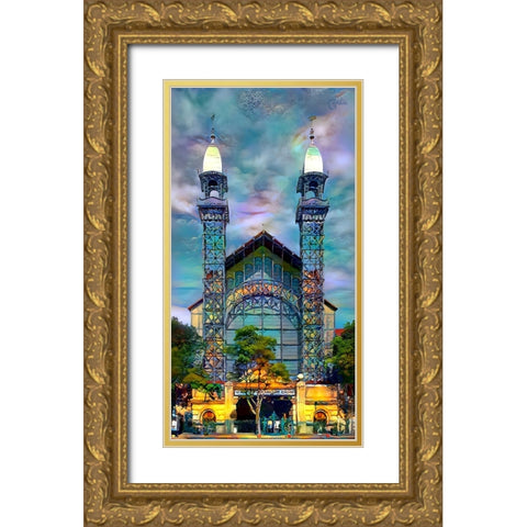 Mexico City Chopo Museum Front Gold Ornate Wood Framed Art Print with Double Matting by Gavidia, Pedro