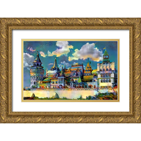 Moscow Russia Izmailovsky Market Gold Ornate Wood Framed Art Print with Double Matting by Gavidia, Pedro