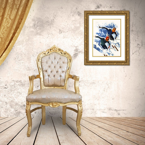 Jantzen by Binder Gold Ornate Wood Framed Art Print with Double Matting by Print Collection