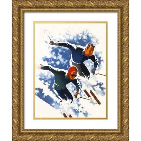 Jantzen by Binder Gold Ornate Wood Framed Art Print with Double Matting by Print Collection