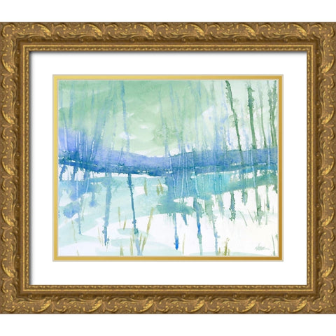 First Snow Gold Ornate Wood Framed Art Print with Double Matting by Randy Noble Fine Art