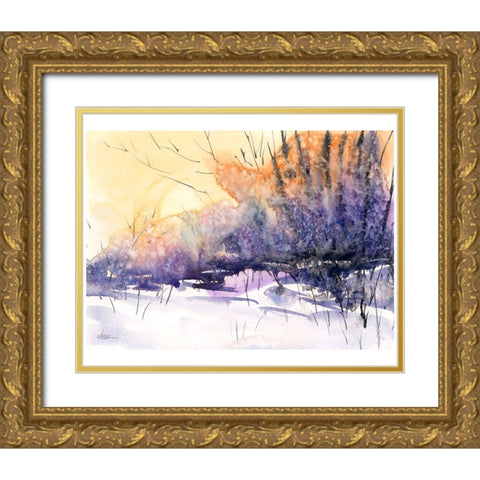 Frost Bite Gold Ornate Wood Framed Art Print with Double Matting by Randy Noble Fine Art