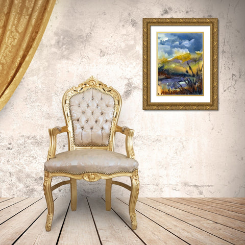 Spring Foothills Gold Ornate Wood Framed Art Print with Double Matting by Randy Noble Fine Art