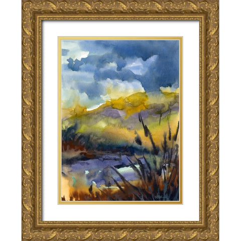 Spring Foothills Gold Ornate Wood Framed Art Print with Double Matting by Randy Noble Fine Art