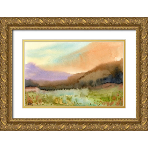 Wild Feilds Gold Ornate Wood Framed Art Print with Double Matting by Randy Noble Fine Art