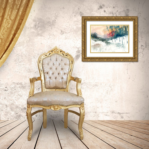 Ski Country Gold Ornate Wood Framed Art Print with Double Matting by Randy Noble Fine Art