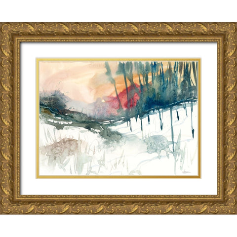 Ski Country Gold Ornate Wood Framed Art Print with Double Matting by Randy Noble Fine Art