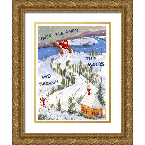 Over The River Gold Ornate Wood Framed Art Print with Double Matting by Randy Noble Fine Art