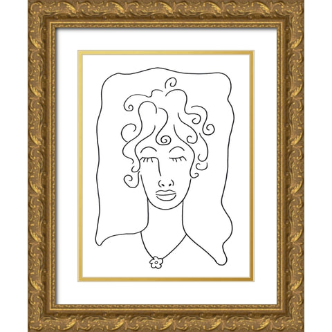 Outline 1 Gold Ornate Wood Framed Art Print with Double Matting by Randy Noble Fine Art