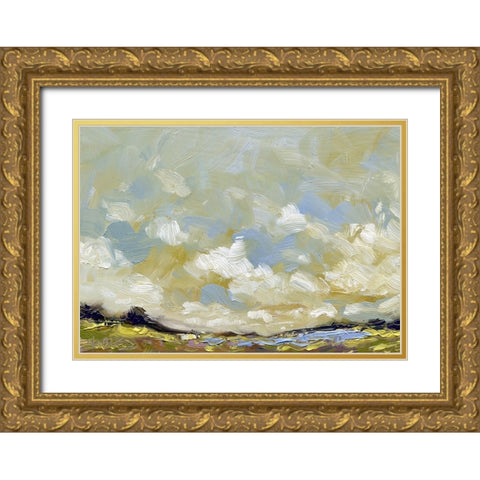 Summer Lake Gold Ornate Wood Framed Art Print with Double Matting by Randy Noble Fine Art