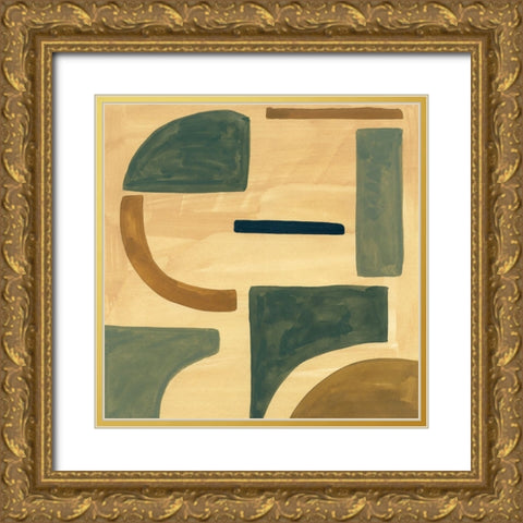 Bohemian Abstract2 Gold Ornate Wood Framed Art Print with Double Matting by Randy Noble Fine Art