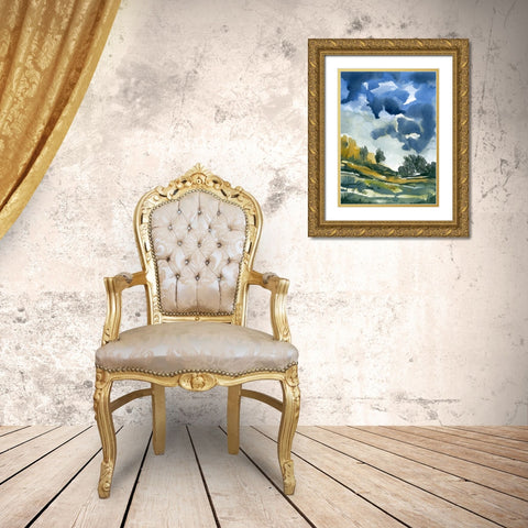 Summer Showers Gold Ornate Wood Framed Art Print with Double Matting by Randy Noble Fine Art