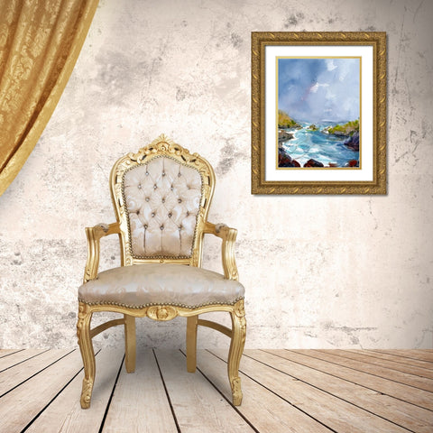 Secret Cove Gold Ornate Wood Framed Art Print with Double Matting by Randy Noble Fine Art