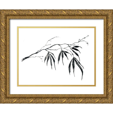 Tropical Branch Gold Ornate Wood Framed Art Print with Double Matting by Randy Noble Fine Art