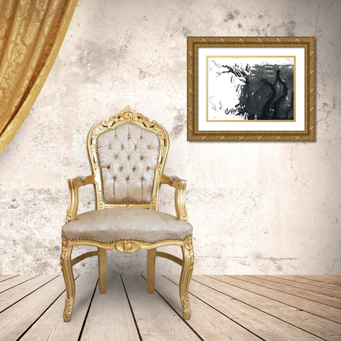 Chaos Gold Ornate Wood Framed Art Print with Double Matting by Randy Noble Fine Art