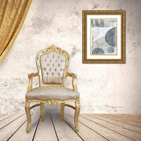 Lines Mingle Gold Ornate Wood Framed Art Print with Double Matting by Randy Noble Fine Art