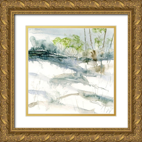 Spring Snow Gold Ornate Wood Framed Art Print with Double Matting by Randy Noble Fine Art