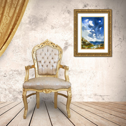 Trail To Surf Gold Ornate Wood Framed Art Print with Double Matting by Randy Noble Fine Art