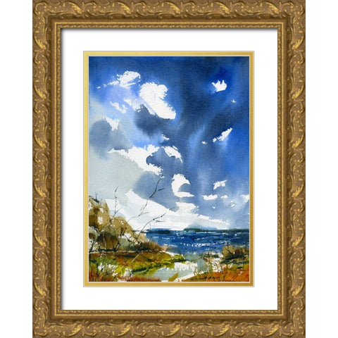 Trail To Surf Gold Ornate Wood Framed Art Print with Double Matting by Randy Noble Fine Art