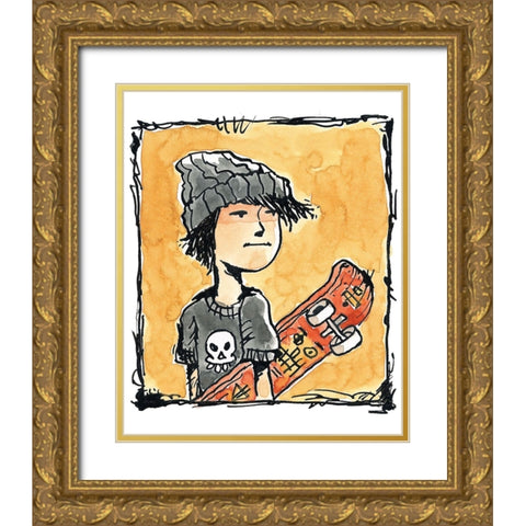 Skate Park Gold Ornate Wood Framed Art Print with Double Matting by Randy Noble Fine Art