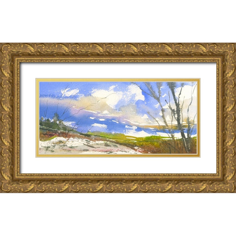 Clear Lake Pass Gold Ornate Wood Framed Art Print with Double Matting by Randy Noble Fine Art