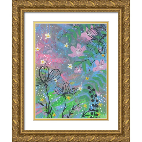 Pinks Gold Ornate Wood Framed Art Print with Double Matting by Randy Noble Fine Art