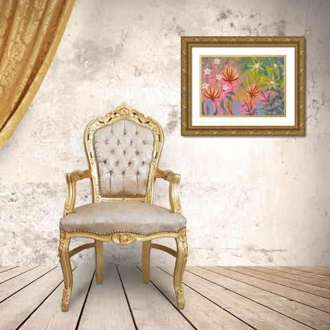 Garden Burst Gold Ornate Wood Framed Art Print with Double Matting by Randy Noble Fine Art