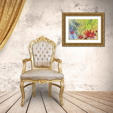 Holiday Garden Gold Ornate Wood Framed Art Print with Double Matting by Randy Noble Fine Art